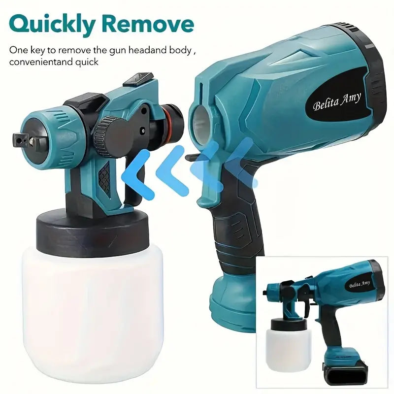 High Pressure Paint Sprayer Electric Airless HVLP Spray Gun, 3 Spray Patterns, Electric Paint Sprayer 27.05oz Container, Easy to Clean for House Painting, Furniture, Cabinets, Fence,