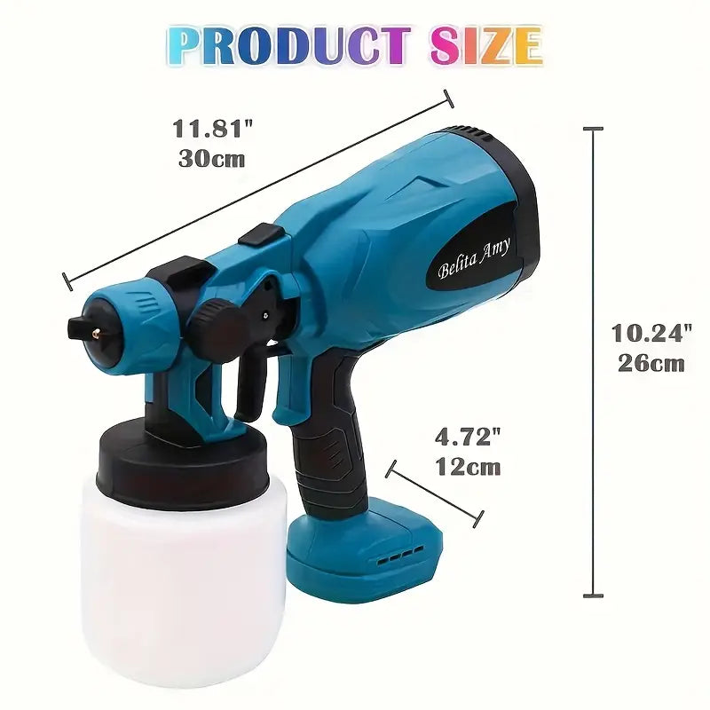 High Pressure Paint Sprayer Electric Airless HVLP Spray Gun, 3 Spray Patterns, Electric Paint Sprayer 27.05oz Container, Easy to Clean for House Painting, Furniture, Cabinets, Fence,