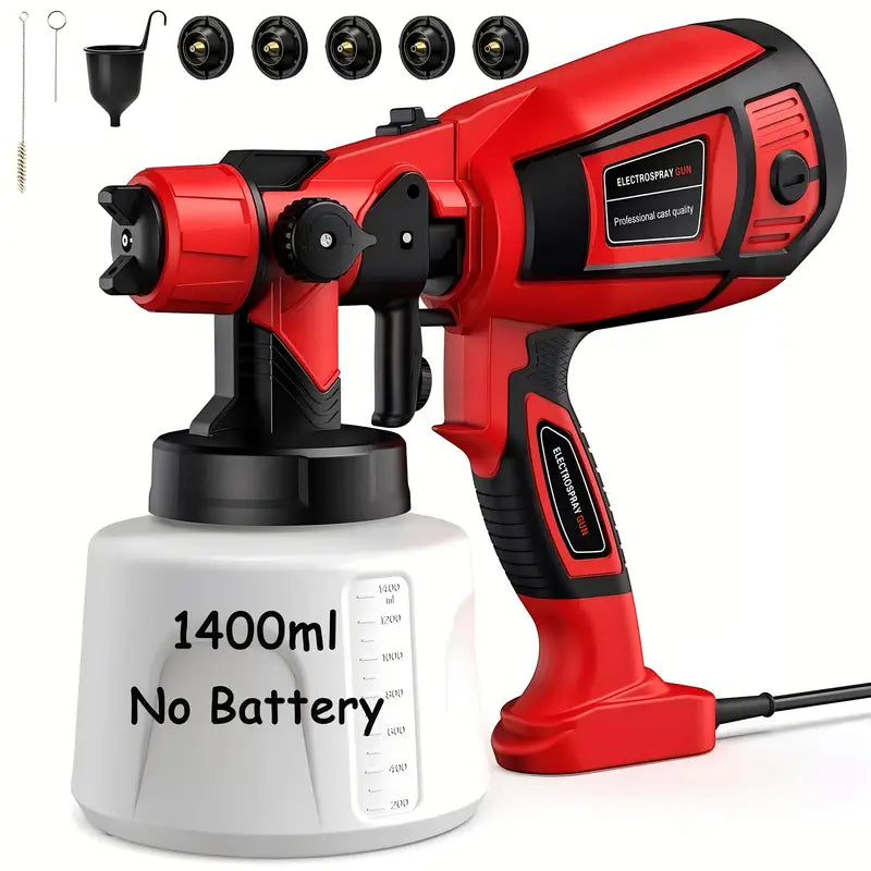 High Pressure Paint Sprayer Electric Airless HVLP Spray Gun, 3 Spray Patterns, Electric Paint Sprayer 27.05oz Container, Easy to Clean for House Painting, Furniture, Cabinets, Fence,