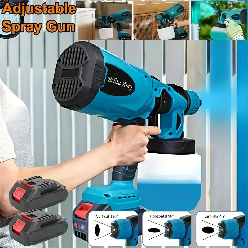 High Pressure Paint Sprayer Electric Airless HVLP Spray Gun, 3 Spray Patterns, Electric Paint Sprayer 27.05oz Container, Easy to Clean for House Painting, Furniture, Cabinets, Fence,