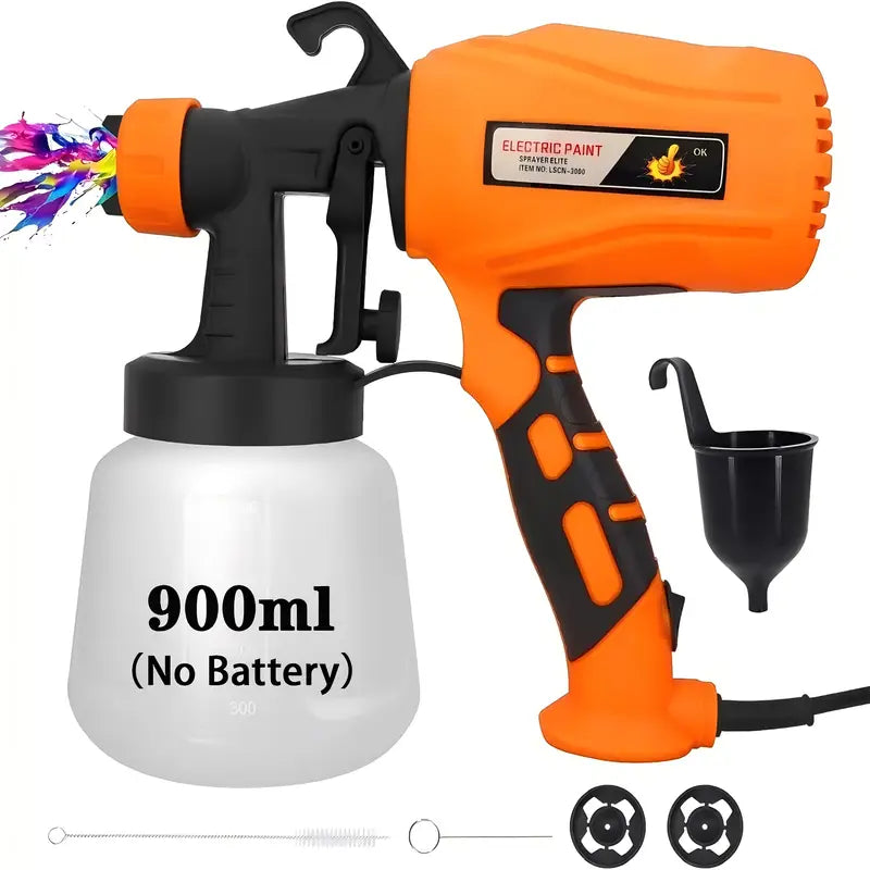 High Pressure Paint Sprayer Electric Airless HVLP Spray Gun, 3 Spray Patterns, Electric Paint Sprayer 27.05oz Container, Easy to Clean for House Painting, Furniture, Cabinets, Fence,